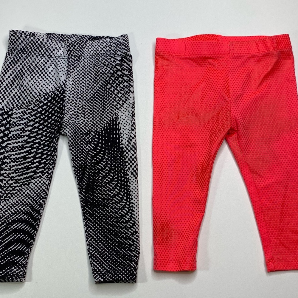 Nike Kids Black Patterned and Pink Leggings